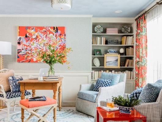 Eric Haydel设计的彩色家庭办公室